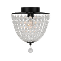 Telbix Grace 23 Prism Beaded Batten Fix Ceiling Light Black