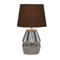 Telbix Greet Chrome and Brown Ceramic Table Lamp