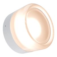 Calibo Gull Round Frosted Exterior Wall Light White