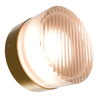 Calibo Gull Round Ribbed Exterior Wall Light Brass