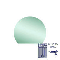 Ablaze HD1290GTD D-Shaped Polished Edge Mirror with Demister Glue to Wall