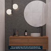 Ablaze HD9075GTD D-Shaped Polished Edge Mirror with Demister Glue to Wall