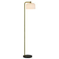 Telbix Hoff Black Marble and Antique Gold Floor Lamp