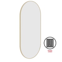Thermogroup Ablaze Havana 500 x 1000mm Pill Gold Framed Mirror with Demister