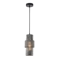 CLA Hueca Cylinder Ribbed Pendant Smokey Black