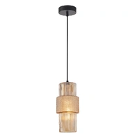 CLA Hueca Cylinder Ribbed Pendant Amber