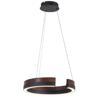 Havit Orah Walnut Timber with Black Aluminium 800mm Round Pendant