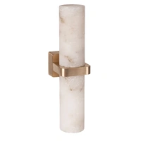 Havit Lighting Albast IP65 Up & Down Wall Light Brass with Alabaster Glass