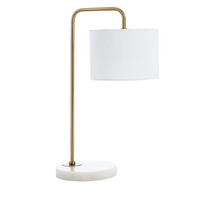Telbix Ingrid Antique Gold and White Marble Table Lamp