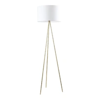 CLA Jambes Floor Lamp White & Antique Brass