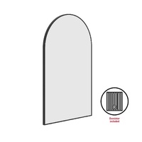 Thermogroup Ablaze Juno 500 x 800mm Arch Black Framed Mirror with Demister