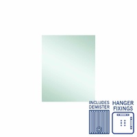 Thermogroup Ablaze Jackson 600 x 750mm Rectangular Hanger Mount Mirror with 38W Demister