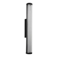 Calibo Junco 620mm Black 18W Tri Colour LED Ribbed Glass Exterior Wall Light
