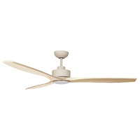 Fanco EarthFirst Wynd 60" DC Ceiling Fan with LED Light – Ecru with Timber Blades