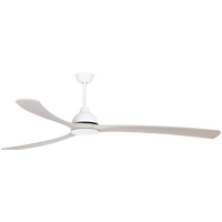 Fanco Sanctuary XL 86" DC Ceiling Fan White with Whitewash Timber Blades