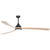 Fanco Sanctuary XL 86" DC Ceiling Fan with 20W CCT LED Light Black & Natural Timber