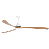 Fanco Sanctuary XL 92" DC Ceiling Fan White with Teak Timber Blades