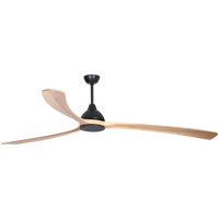 Fanco Sanctuary XL 92" DC Ceiling Fan Black with Natural Timber Blades