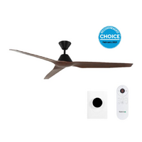 Fanco Infinity-iD 48" DC Ceiling Fan with Wall Control & Smart Remote Black with Spotted Gum Blades