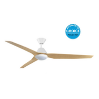 Fanco Infinity-iD DC 64" Ceiling Fan with LED Light White with Beechwood Blades