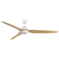 Fanco Infinity-iD DC 64" Ceiling Fan with LED Light White with Beechwood Blades