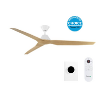 Fanco Infinity-iD DC 64" Ceiling Fan with Wall Control & Remote/Smart White with Beechwood Blades