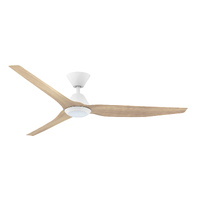Fanco Infinity-iD V3 DC 60" White Beechwood Ceiling Fan with CCT LED Light and Remote