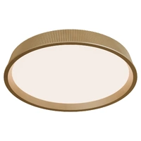 Calibo Kinglet 630mm Gold 56W Tri Colour LED Ribbed Ceiling Light