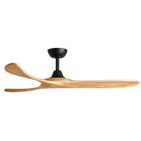 ThreeSixty Kirra 60 Inch DC Ceiling Fan Black with Natural Blades