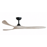 ThreeSixty Kirra 60 Inch DC Ceiling Fan Black with Washed Oak Blades
