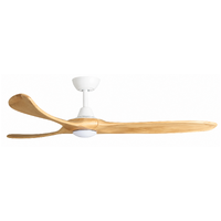 ThreeSixty Kirra 60 Inch DC Ceiling Fan White with Natural Blades and 17W LED Light