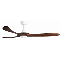 ThreeSixty Kirra 60 Inch DC Ceiling Fan White with Walnut Blades and 17W LED Light