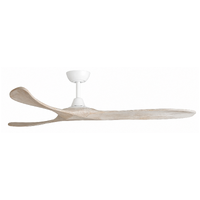 ThreeSixty Kirra 60 Inch DC Ceiling Fan White with Washed Oak Blades