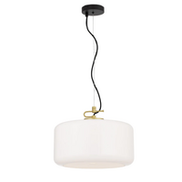 Telbix Korova 40cm Matt Brass and Opal Glass Large Pendant Light