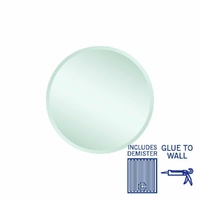 Thermogroup Ablaze Kent 500mm Round Glue-to-Wall 18mm Bevel Edge Mirror with Demister