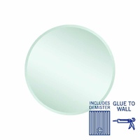 Thermogroup Ablaze Kent 600mm Round Glue-to-Wall 18mm Bevel Edge Mirror with Demister