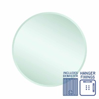 Thermogroup Ablaze Kent 700mm Round Hanger Mount 18mm Bevel Edge Mirror with Demister