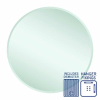 Thermogroup Ablaze Kent 800mm Round Hanger Mount 18mm Bevel Edge Mirror with Demister