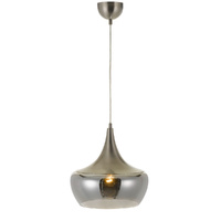 Telbix Landy 30cm Nickel and Smoke Glass Pendant Light