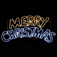 Merry Christmas Rope Light Silhouette White