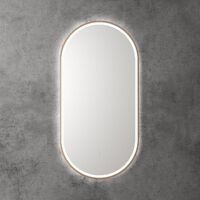 Aulic Beau Monde 450mm Brushed Nickel Tri Colour Dimmable LED Bathroom Mirror
