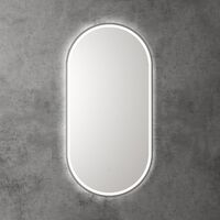 Aulic Beau Monde 450mm Gun Metal Tri Colour Dimmable LED Bathroom Mirror