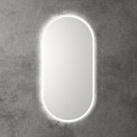Aulic Beau Monde 450mm Matte White Tri Colour Dimmable LED Bathroom Mirror