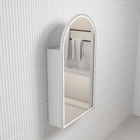 Aulic Canterbury LED Shaving Cabinet White Brushed Nickel Frame 500mm
