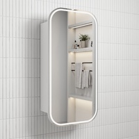 Aulic Vienna Frameless LED Shaving Cabinet Matte White 450mm