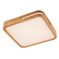 Telbix Lyric 50cm 36W 3CCT Square LED Oyster Light Teak