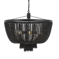 MDA Maddison Large Beaded Pendant Black