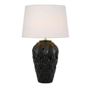 Telbix Madrid Ceramic Table Lamp Black