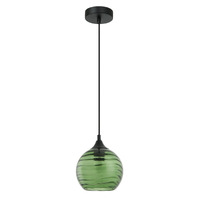 CLA Marbre Green Wavy Glass Wine Glass Pendant Light