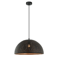CLA Marrakesh Black Dome Pendant Light with Gold Interior